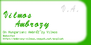 vilmos ambrozy business card